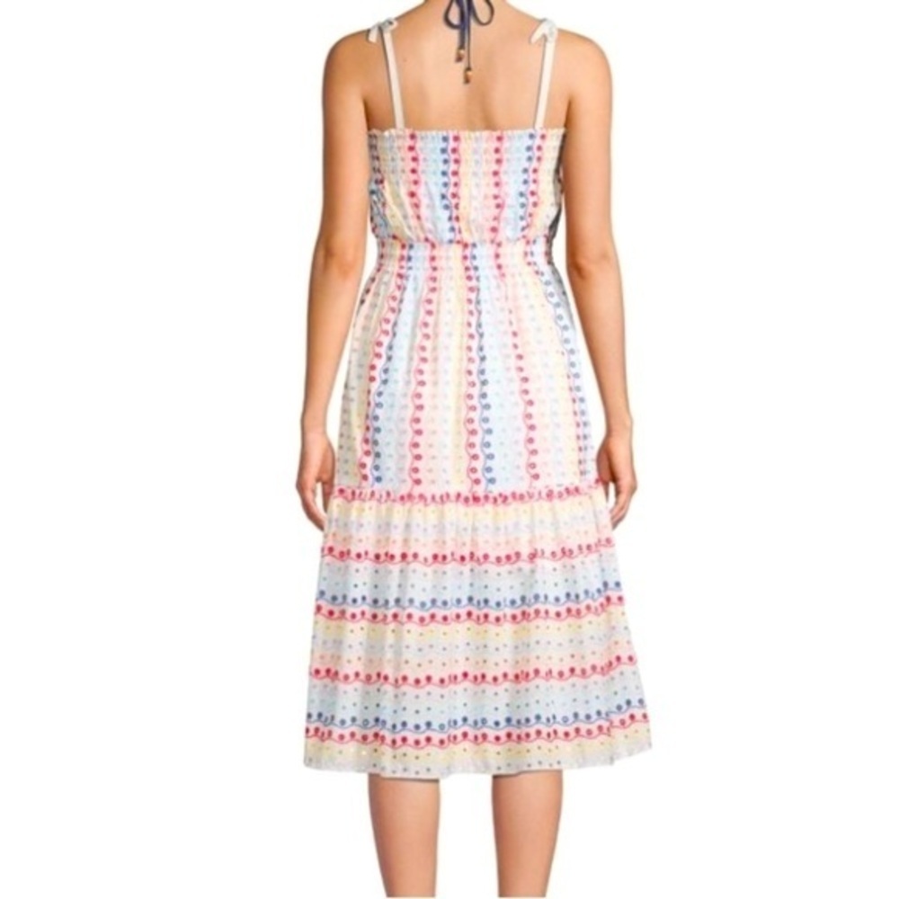 Eyelet White MIDI Dress Red Carter - Picture 3 of 5